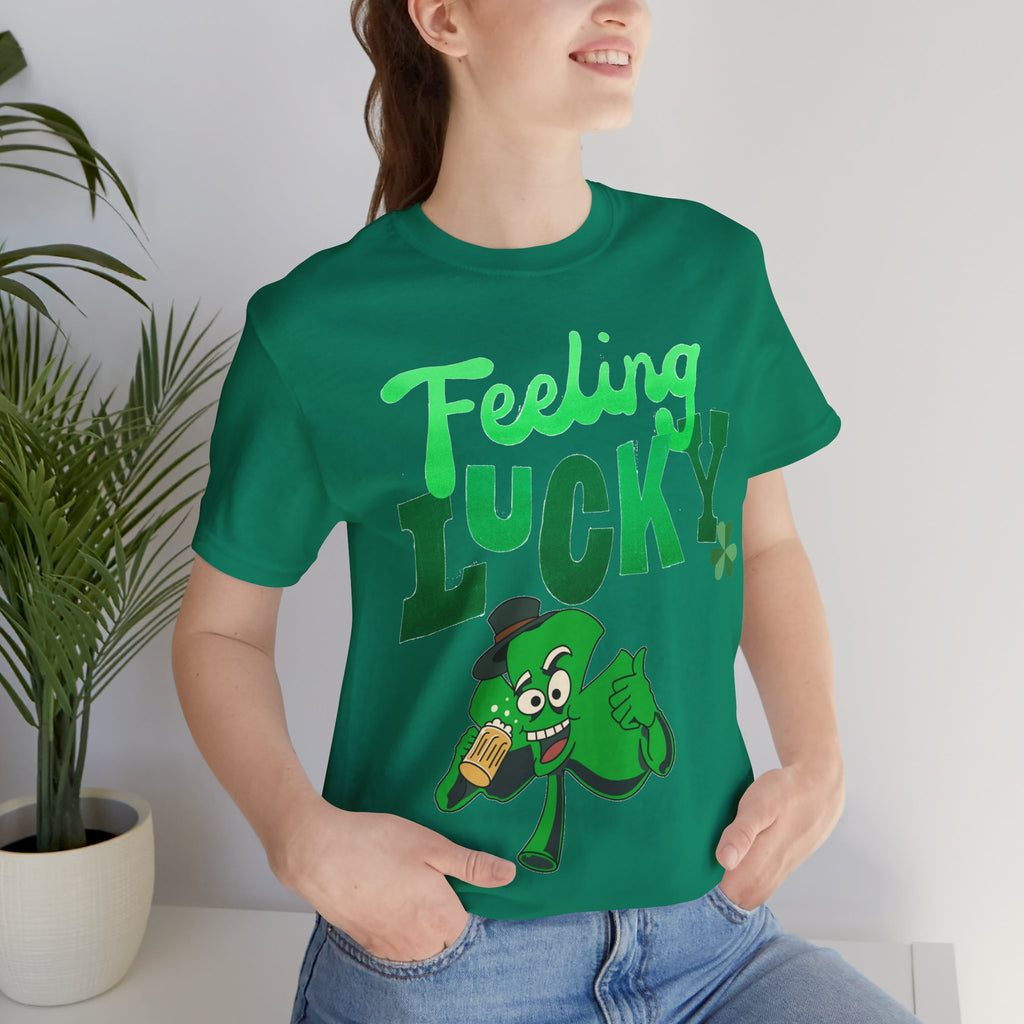 Feeling Lucky St. Patrick's Day T-Shirt — Shamrock Leprechaun Graphic Tee