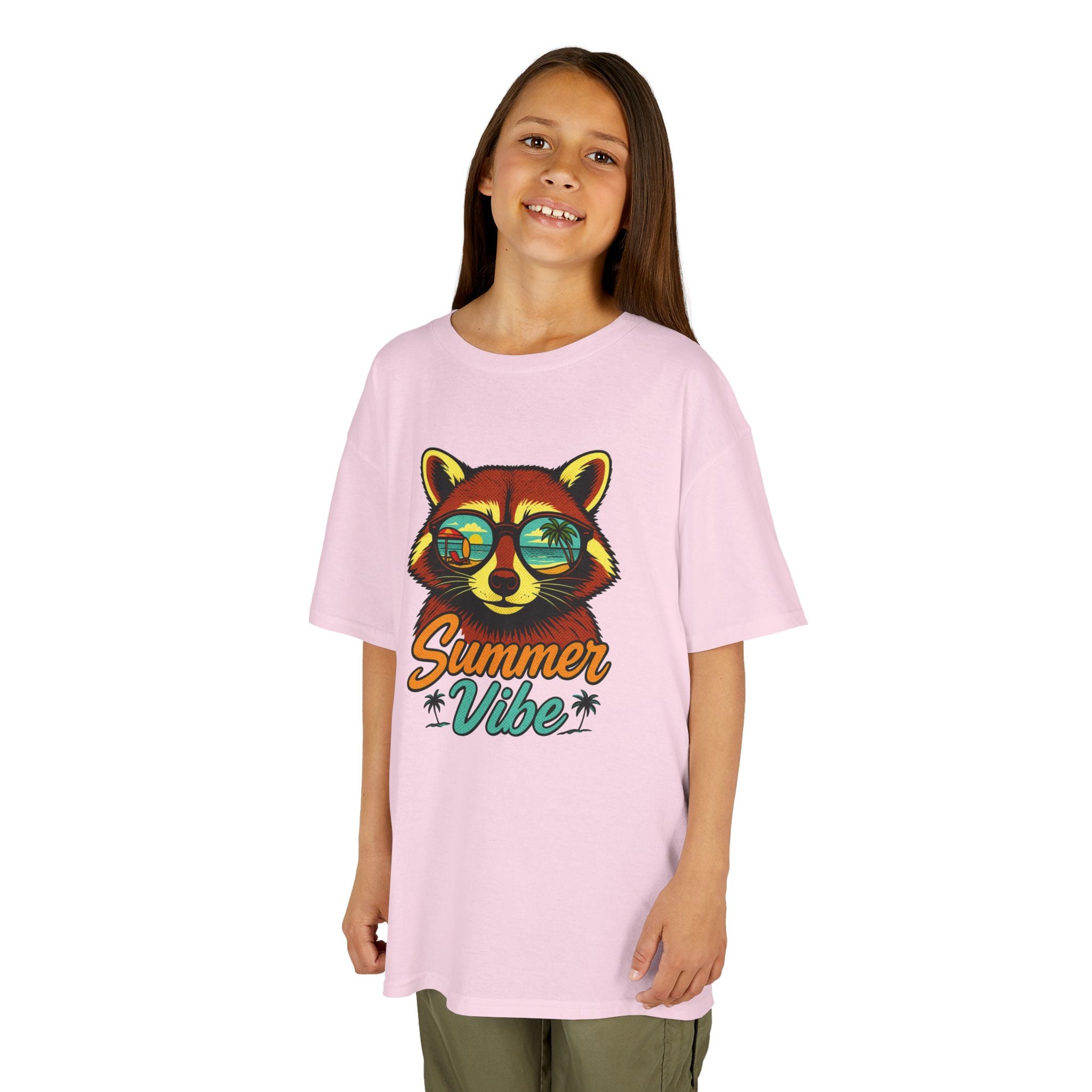 Kids Tee - 'Summer Vibe' Sunglasses Raccoon Graphic