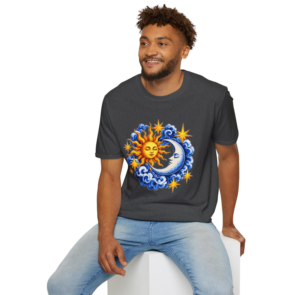 Sun and Moon Graphic T-Shirt — Celestial Boho Solar Lunar Tee