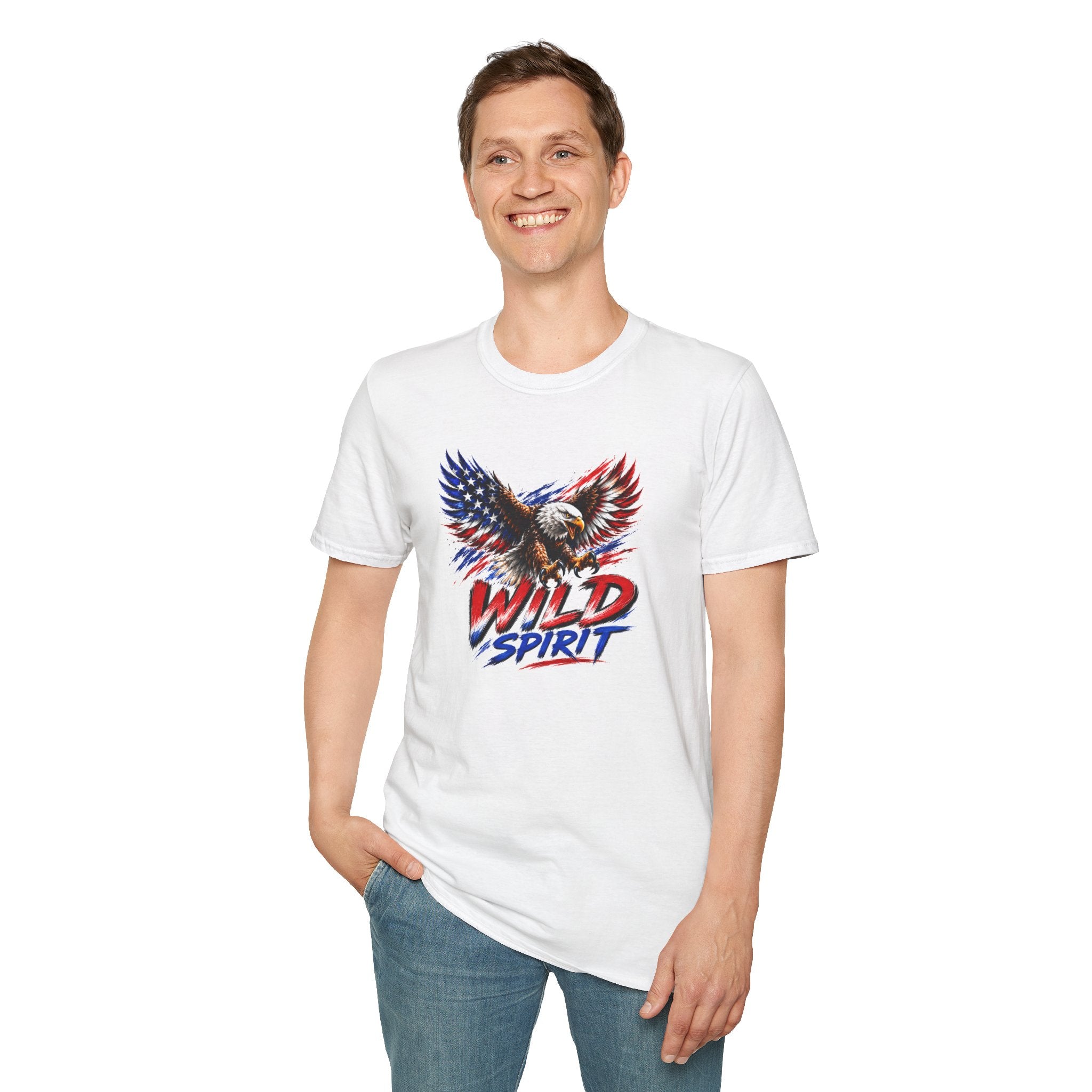 American Eagle T Shirt, Patriotic Eagle Shirt, Wild Spirit Tee, USA Flag Shirt, Fourth of July Shirt, Unisex Graphic Tee