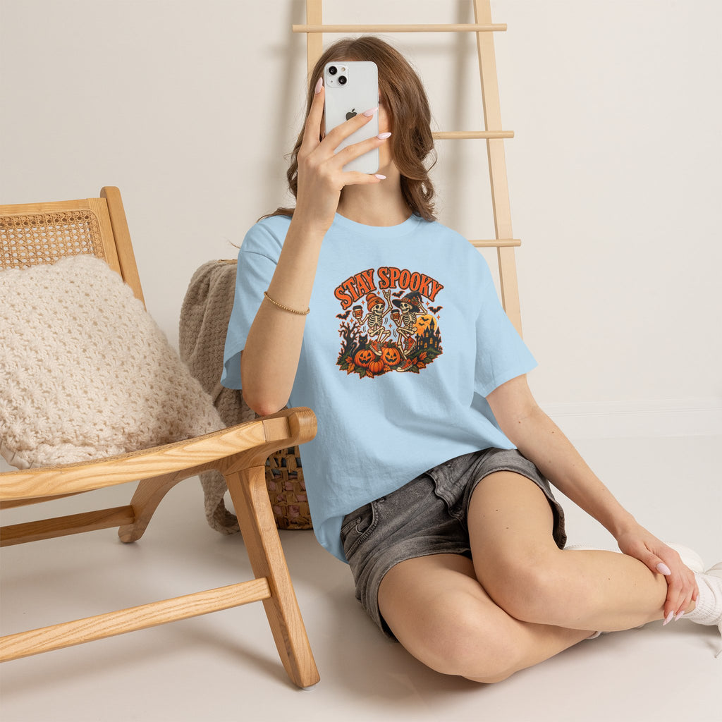 Stay Spooky Halloween Shirt | Dancing Skeleton Pumpkin Graphic Tee