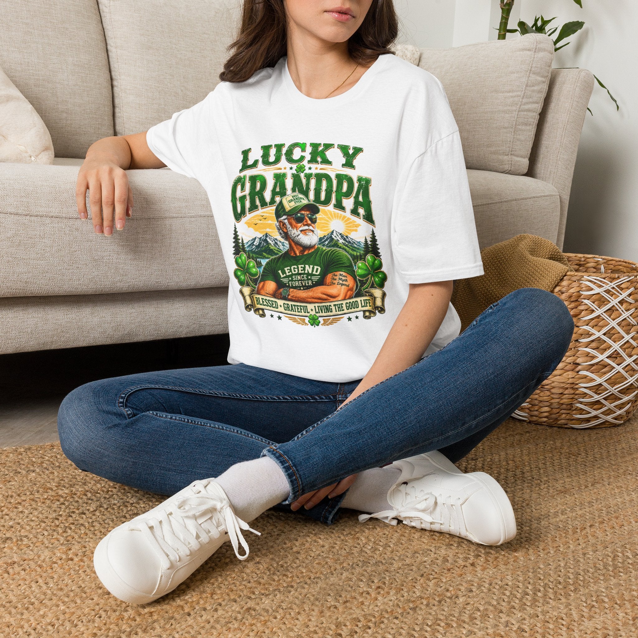 Lucky Grandpa T-Shirt | Funny Grandpa Gift | Vintage Lucky Grandfather Shirt | St. Patrick's Day Tee | Gift for Grandpa | Lucky Irish Tee