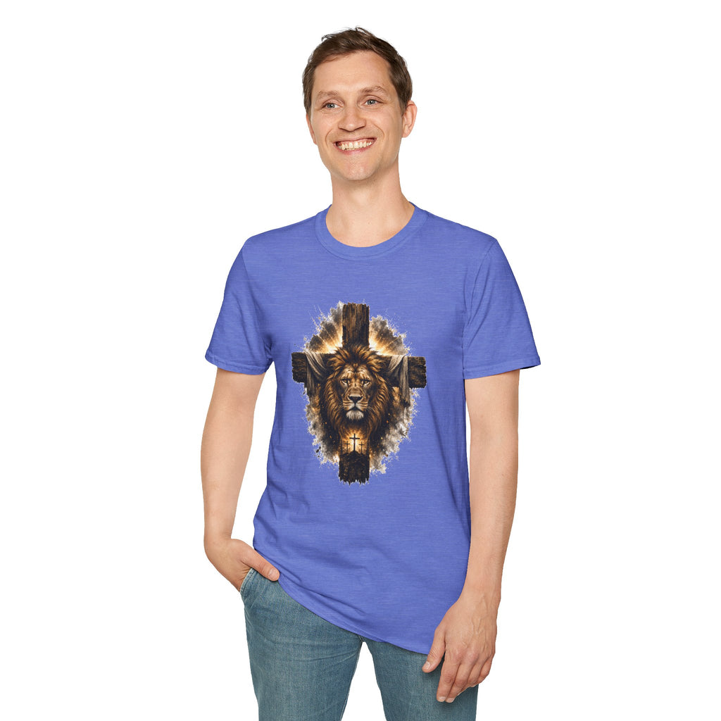 Lion Cross T-Shirt, Christian Faith Shirt, Lion of Judah Graphic Tee, Religious Gift
