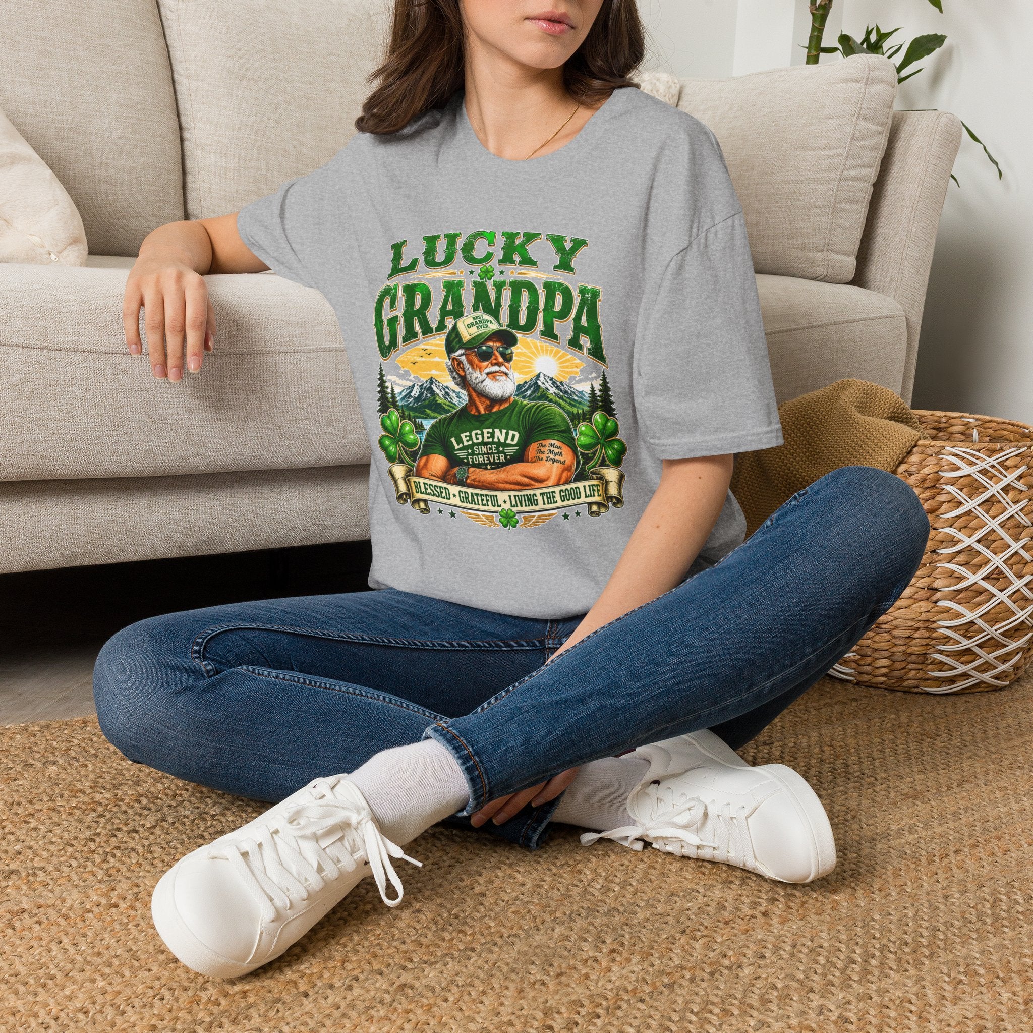 Lucky Grandpa T-Shirt | Funny Grandpa Gift | Vintage Lucky Grandfather Shirt | St. Patrick's Day Tee | Gift for Grandpa | Lucky Irish Tee