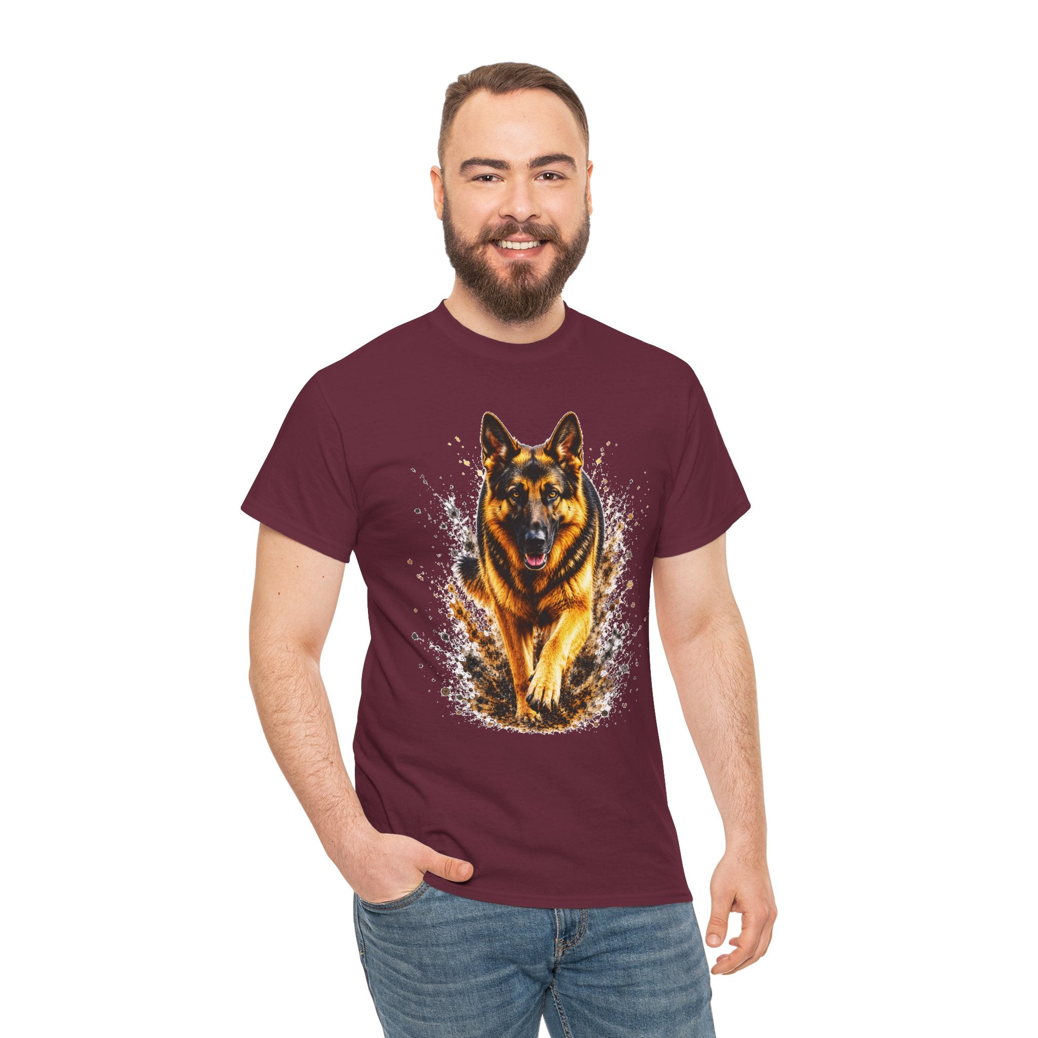 German Shepherd Running T-Shirt, German Shepherd Graphic Tee, Dog Lover Shirt, Unisex German Shepherd Tee, Gift for Dog Owner, K9 Animal Shirt