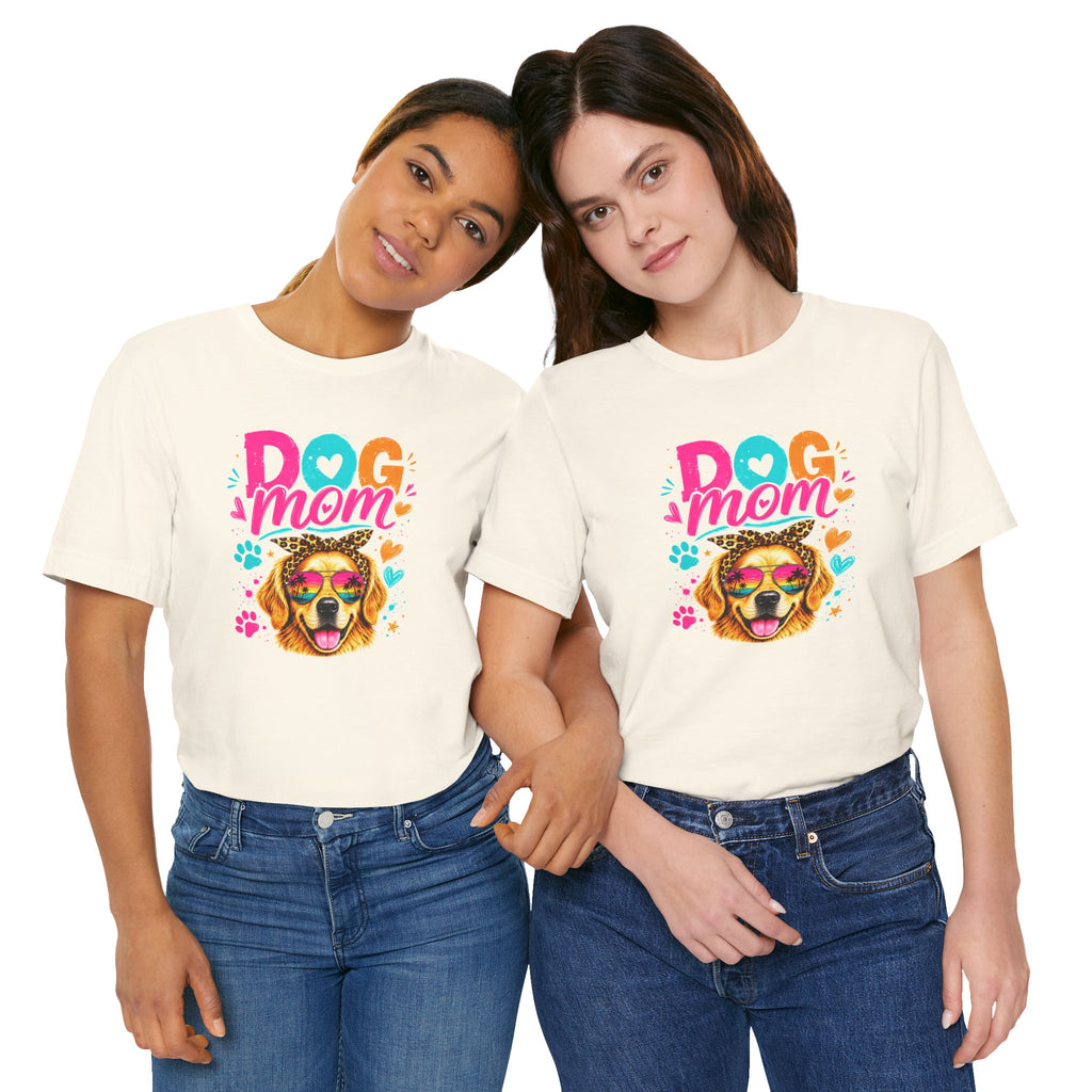 Dog Mom T-Shirt | Golden Retriever Shirt | Funny Dog Mom Gift | Colorful Retro Dog Lover Tee | Unisex Graphic T-Shirt