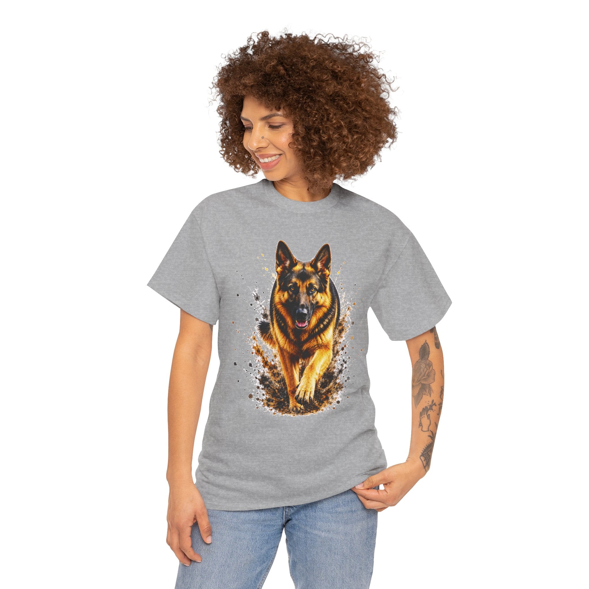 German Shepherd Running T-Shirt, German Shepherd Graphic Tee, Dog Lover Shirt, Unisex German Shepherd Tee, Gift for Dog Owner, K9 Animal Shirt