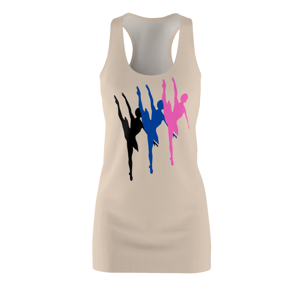 Ballet Silhouette Racerback Dress – Pink Blue Black Dance Print