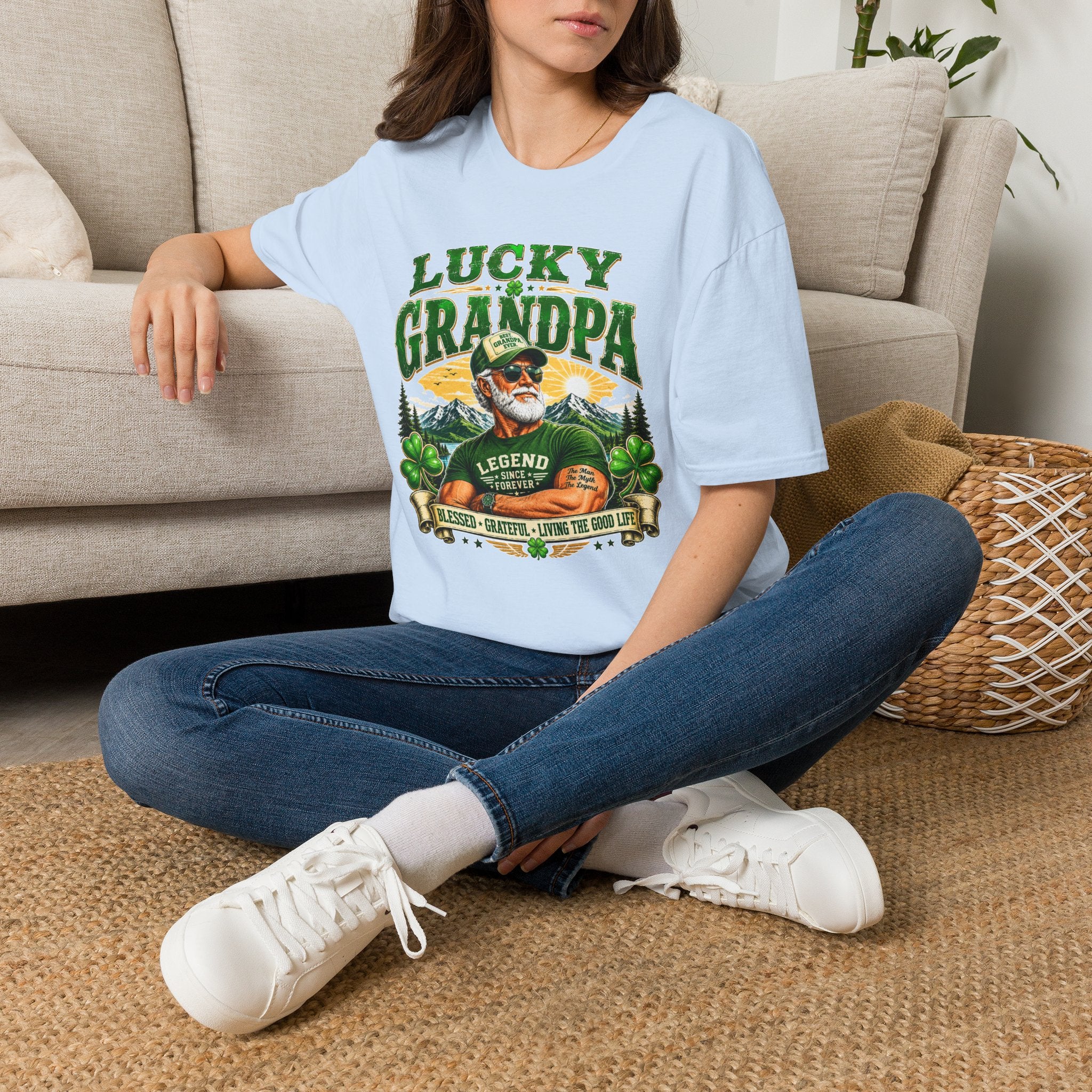 Lucky Grandpa T-Shirt | Funny Grandpa Gift | Vintage Lucky Grandfather Shirt | St. Patrick's Day Tee | Gift for Grandpa | Lucky Irish Tee