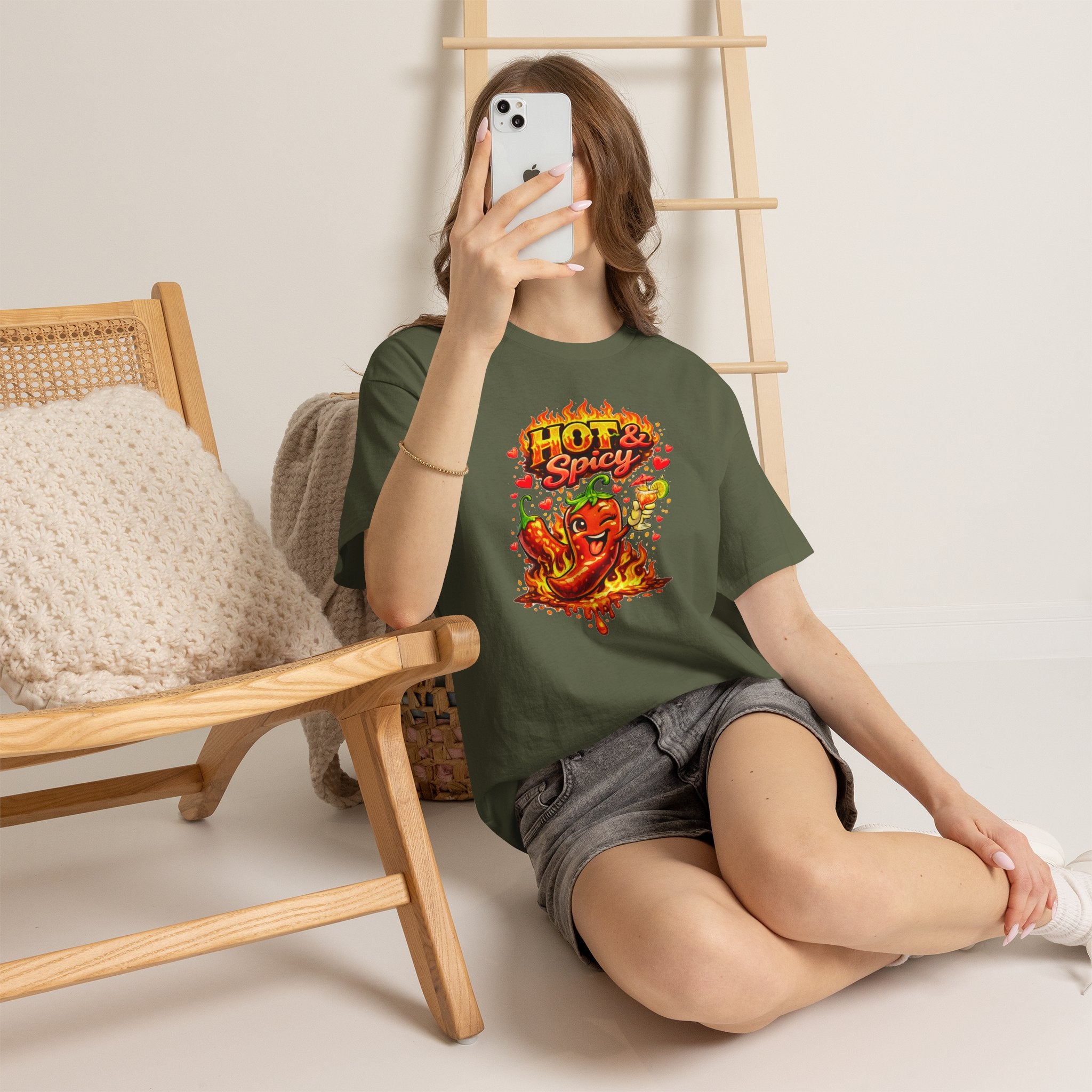 Hot & Spicy Pepper Shirt, Funny Chili Graphic Tee, Cute Food Lover T-Shirt, Spicy Gift