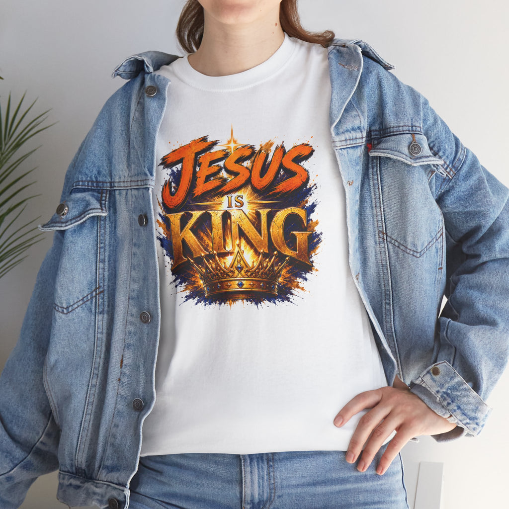 Jesus Is King Christian T-Shirt | Crown Graphic Tee | Religious Unisex Shirt | Faith Apparel | Christian Gift for Men & Women