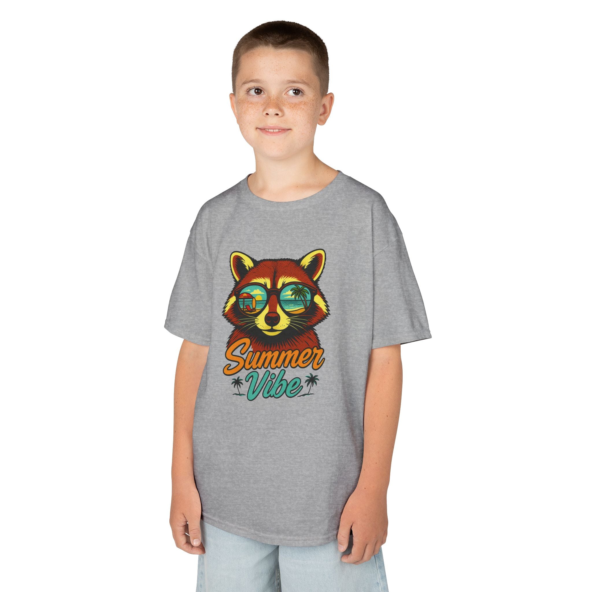 Kids Tee - 'Summer Vibe' Sunglasses Raccoon Graphic