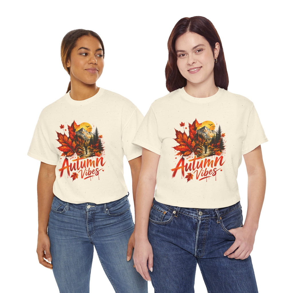 Autumn Vibes Shirt Fall Graphic Tee Colorful Leaves Nature T Shirt Cozy Fall Outfit