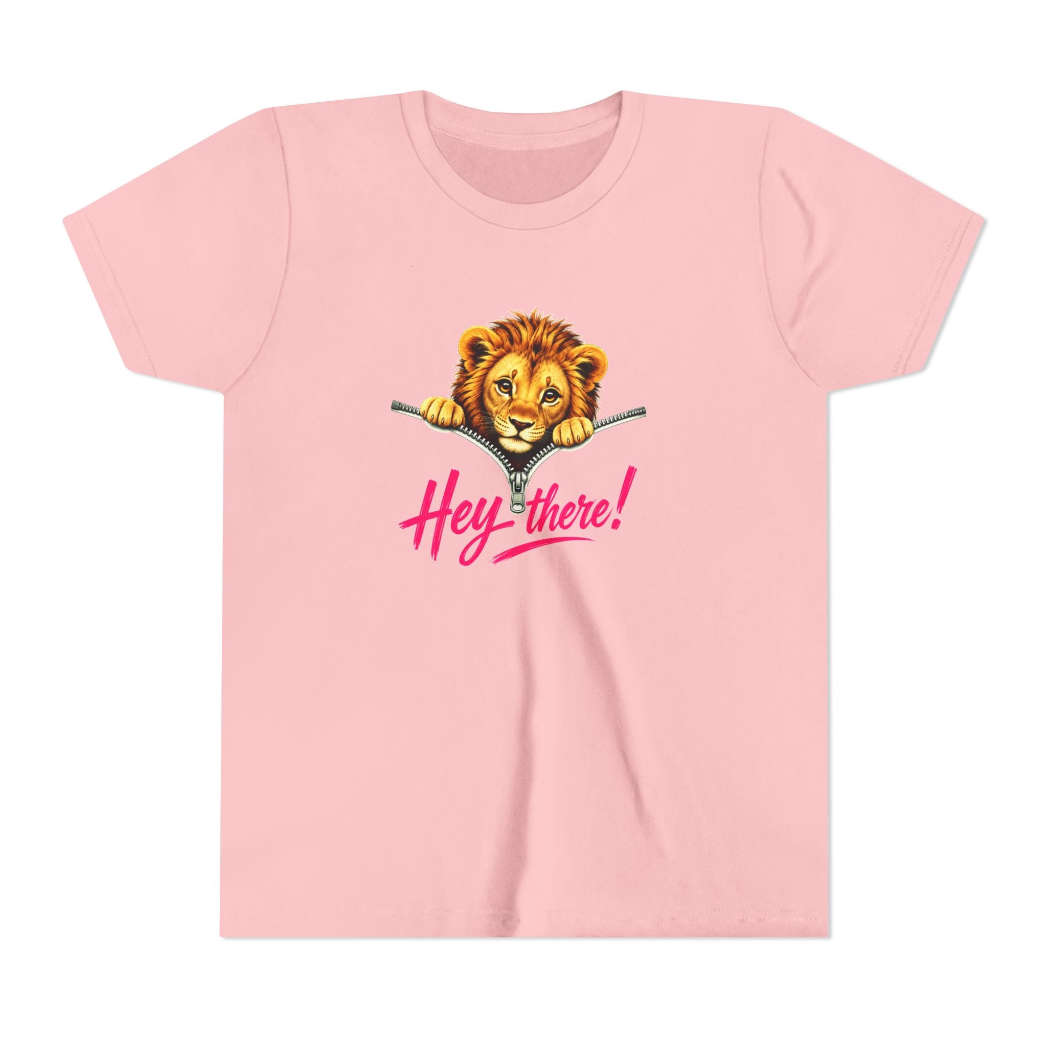 Cute Lion Youth T-Shirt, Hey There Graphic Tee for Kids, Funny Animal Shirt, Trendy Kids Tee, Lion Lover Gift, Unisex Youth Shirt
