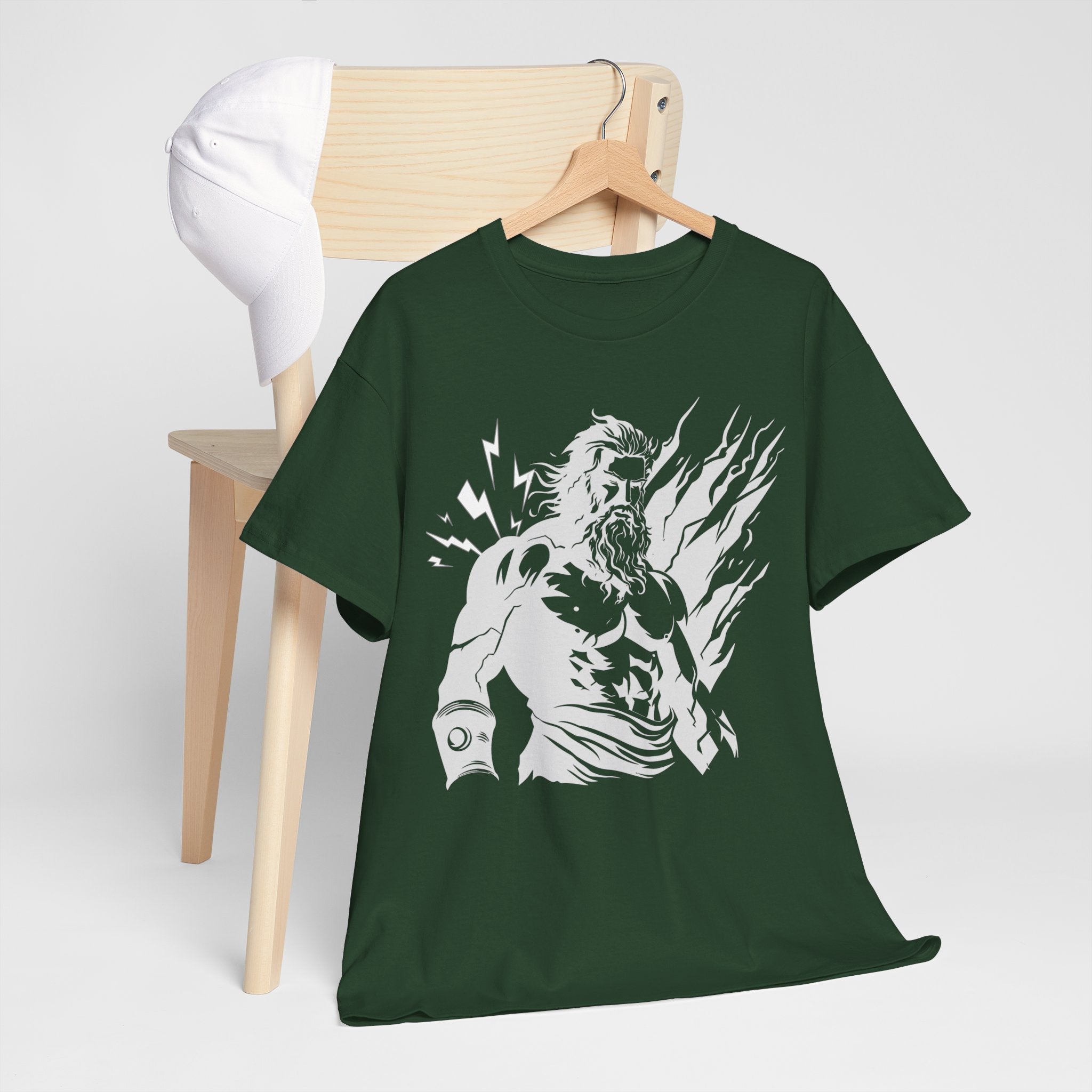 Mythic Thunder God Tee — Vintage Lightning Warrior Graphic T-Shirt