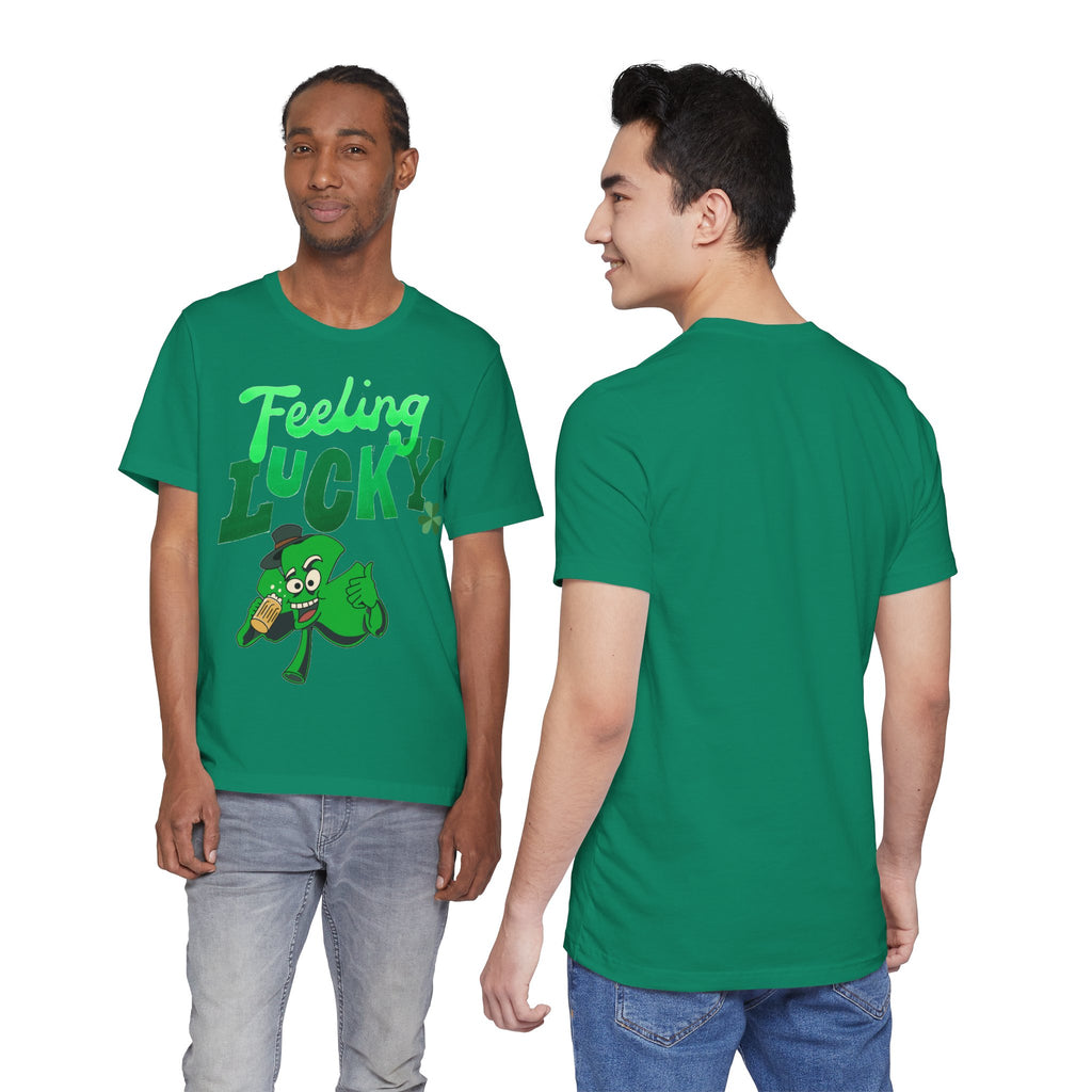 Feeling Lucky St. Patrick's Day T-Shirt — Shamrock Leprechaun Graphic Tee