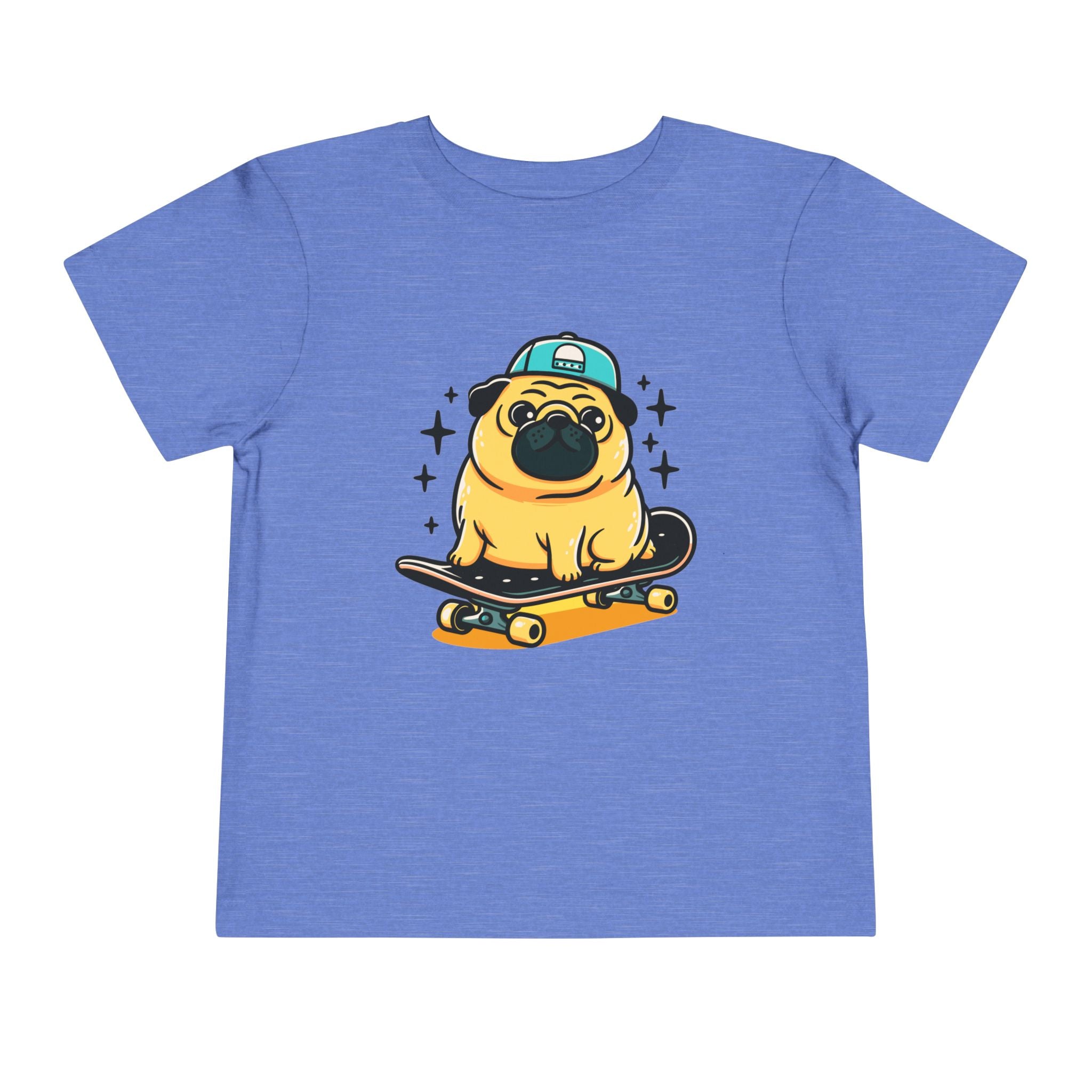 Toddler Tee — Cute Skateboarding Pug Graphic