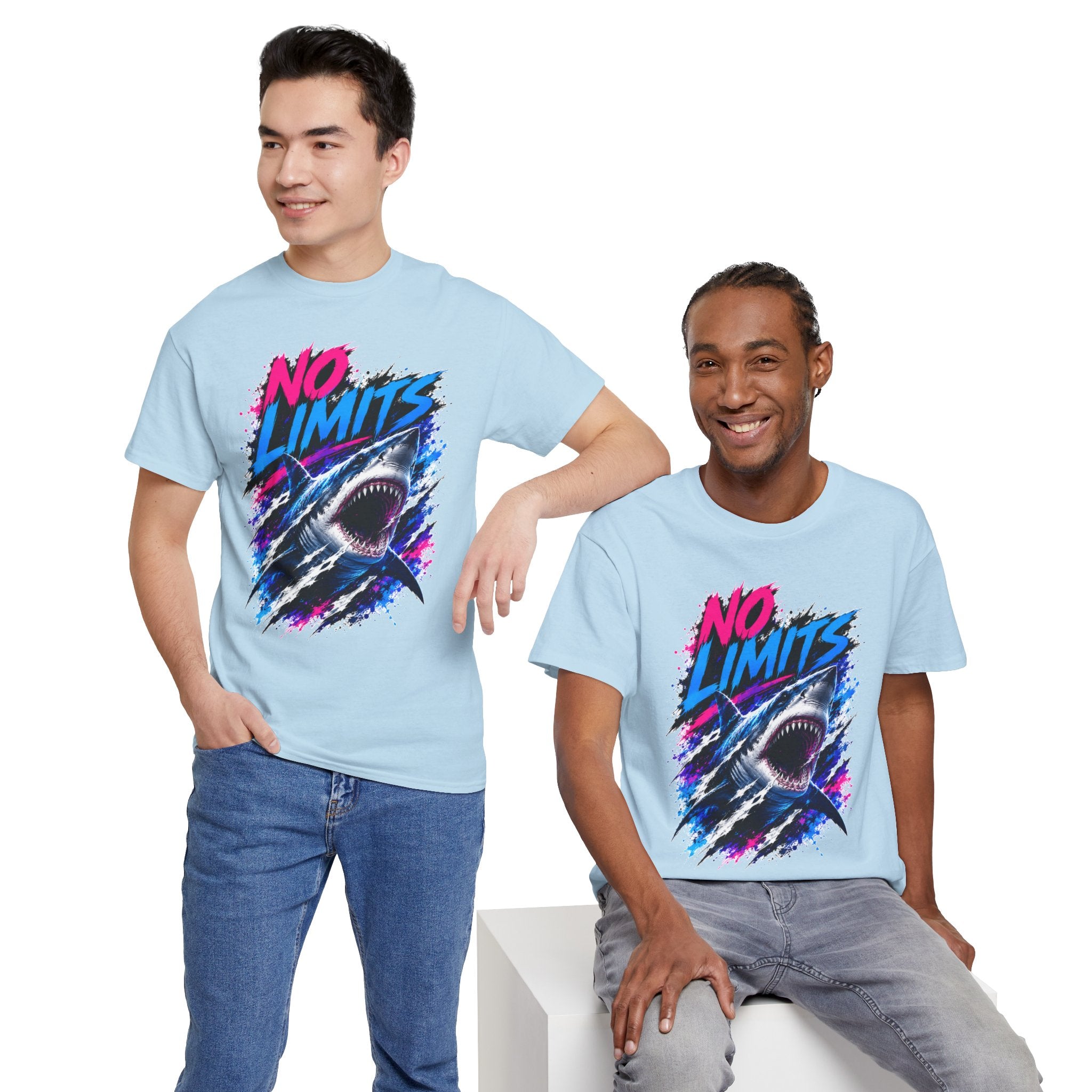 No Limits Shark T-Shirt | Great White Shark Graphic Tee | Unisex Streetwear Shirt | Ocean Lover Gift | Bold Shark Art Tee