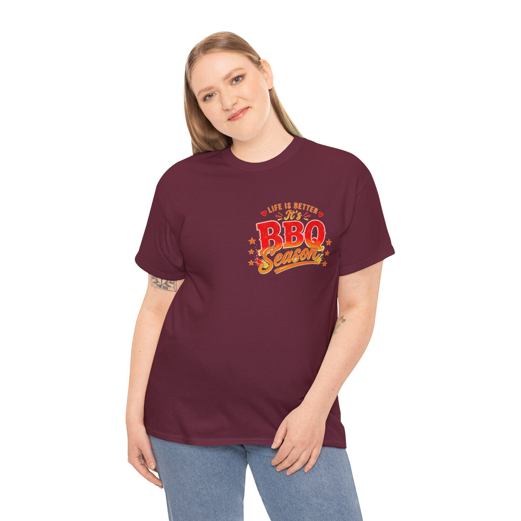 BBQ Season T-Shirt | Life Is Better It's BBQ Season Tee | Funny Grill Shirt | Summer Cookout Tee | Barbecue Lover Gift | Backyard BBQ Shirt