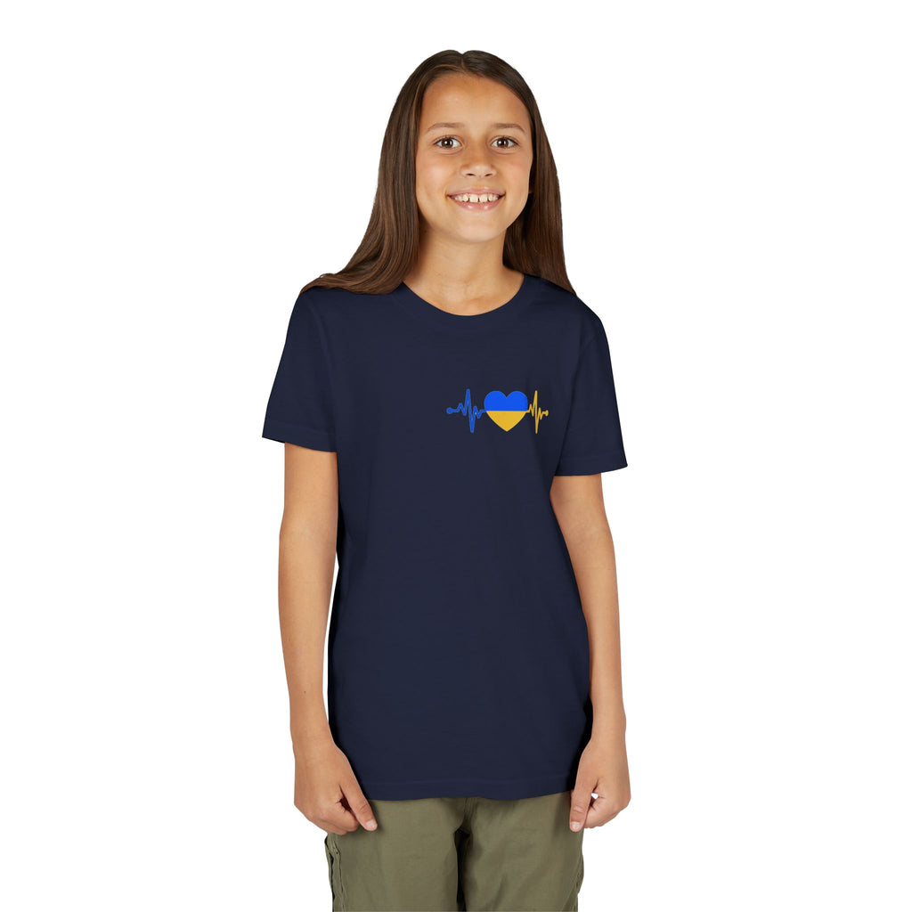 Youth Tee — Love Ukraine Heartbeat Kids Shirt