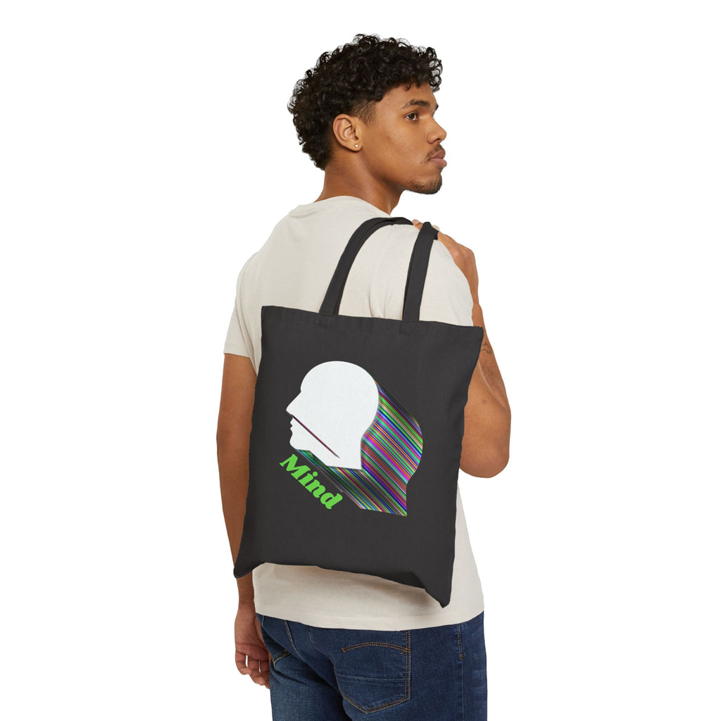 Mind Profile Tote Bag, Abstract Head Art, Modern Minimalist Design, Aesthetic Canvas Tote