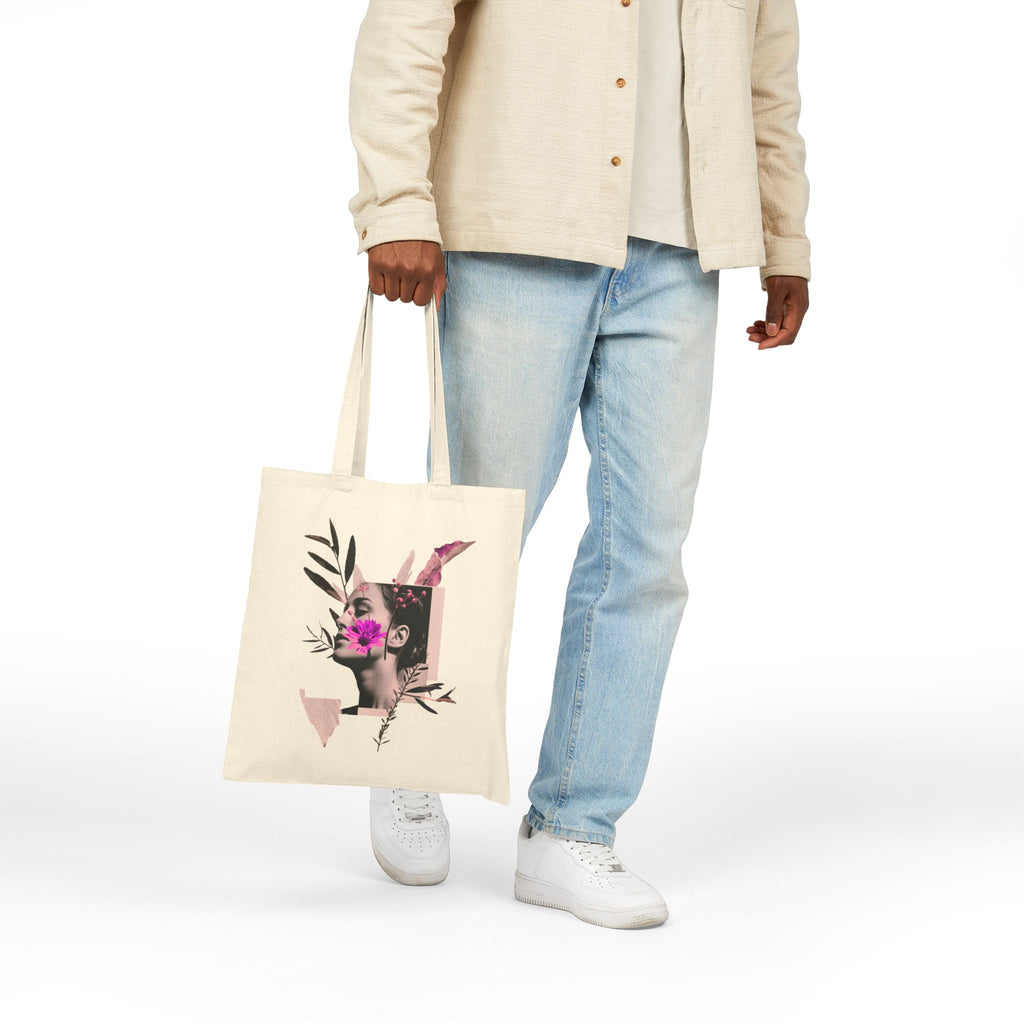 Aesthetic Floral Canvas Tote Bag 🌸 Trendy Everyday Bag