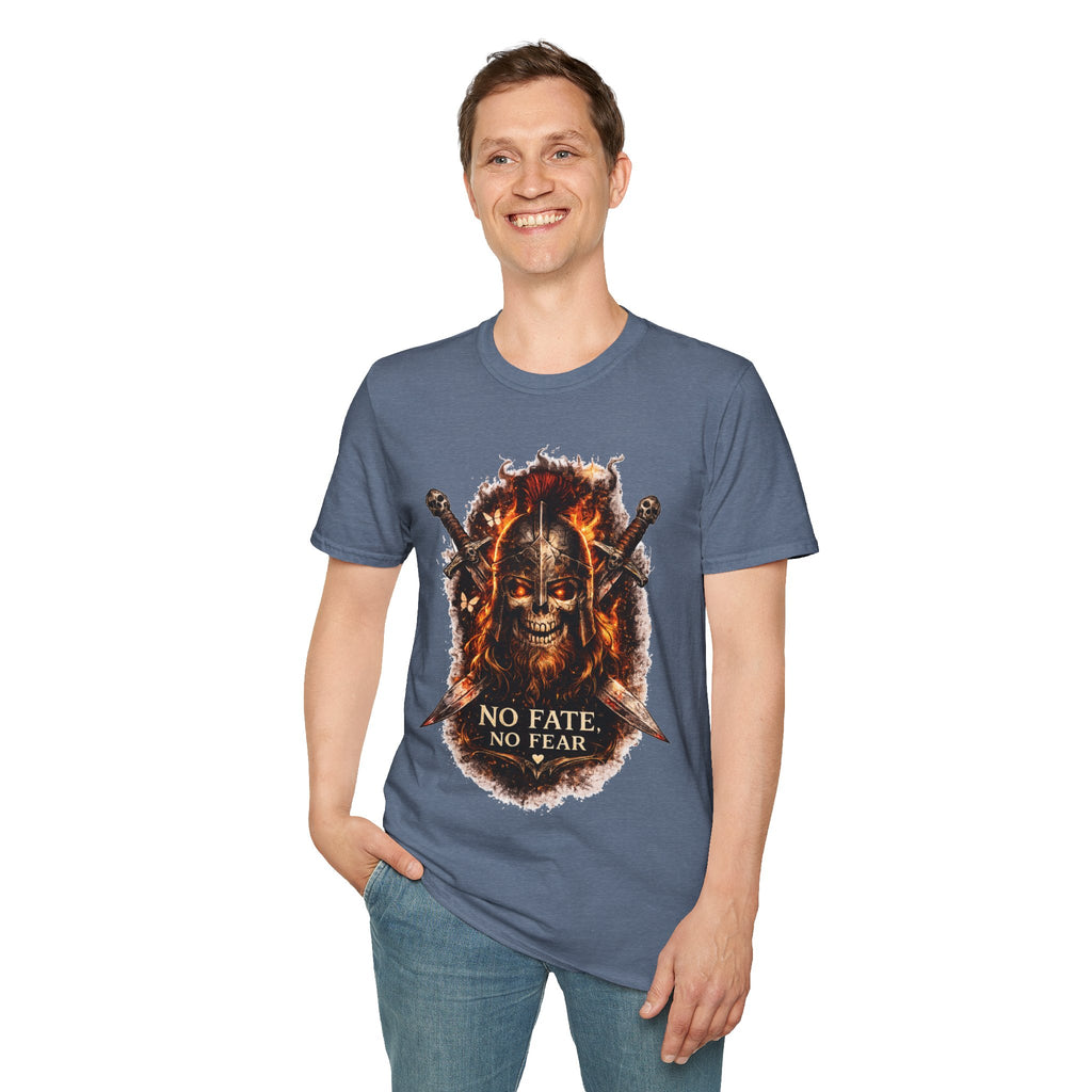Viking Skull T-Shirt, Dragon Warrior Tee, Biker Graphic Shirt, Gothic Viking Shirt, No Fate No Fear Tee, Fantasy Streetwear