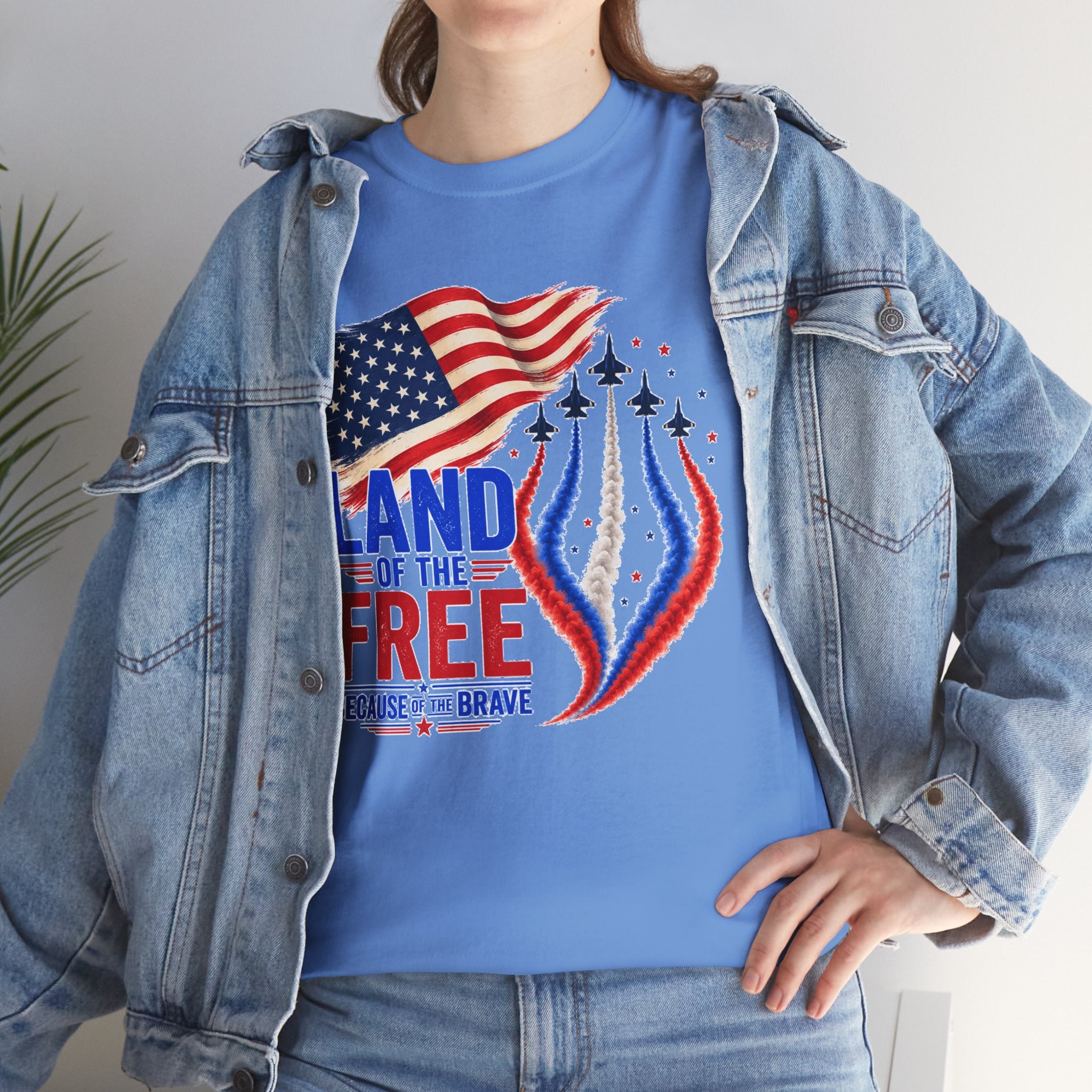 Land of the Free Because of the Brave Shirt, Patriotic 4th of July T-Shirt, USA Flag Tee, American Pride Shirt, Independence Day Gift