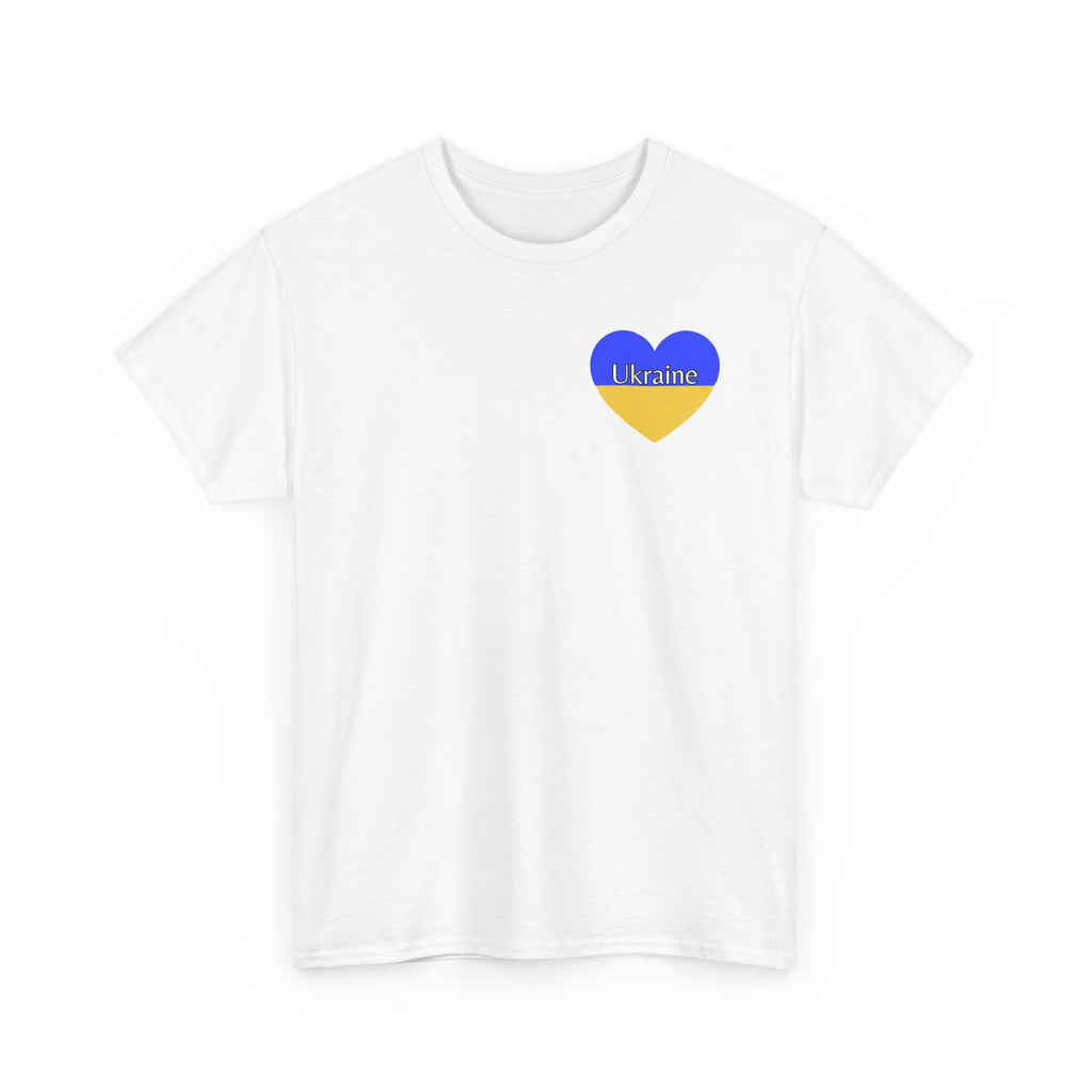 Love Ukraine T-Shirt — Heartbeat Blue & Yellow Support Tee