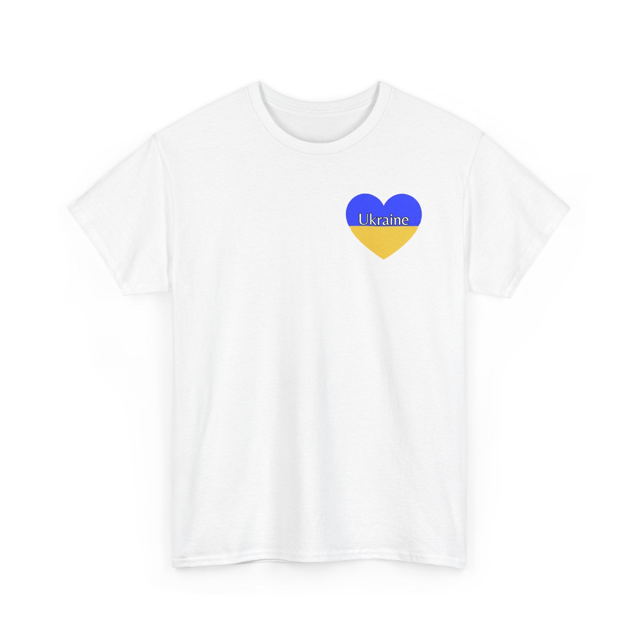 Love Ukraine T-Shirt — Heartbeat Blue & Yellow Support Tee