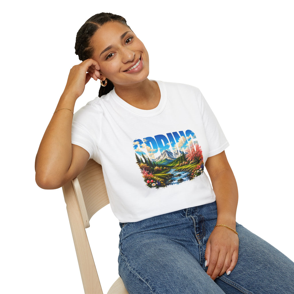 Spring Mountain T Shirt Scenic Landscape Tee