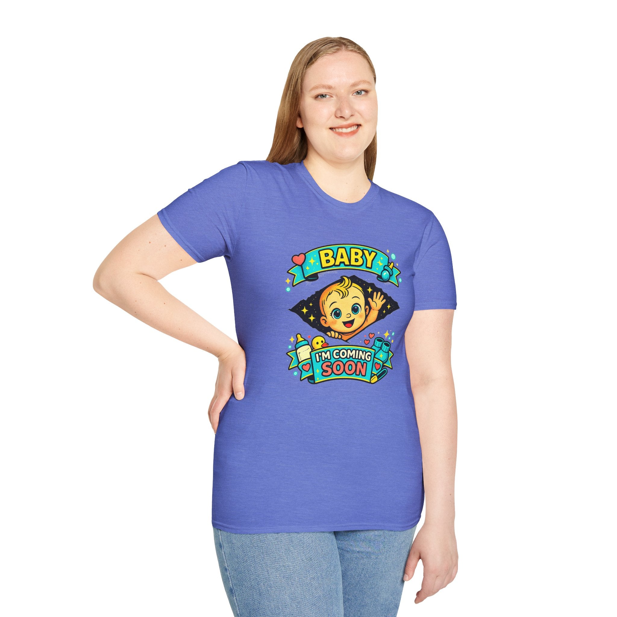 Baby On the Way T-Shirt — "Baby I'm Coming Soon" Pregnancy Announcement Tee