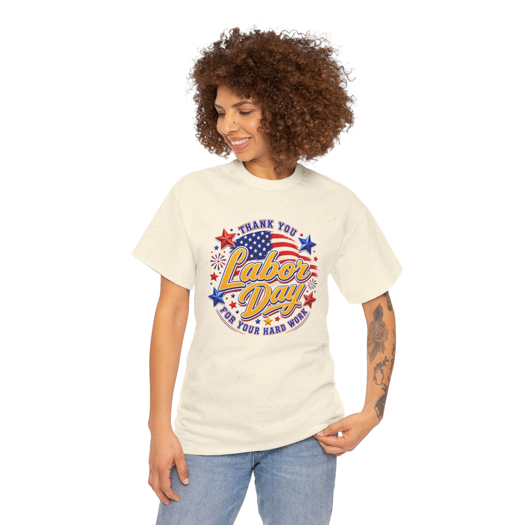 Labor Day T-Shirt — "Thank You Labor Day For Your Hard Work" Patriotic Holiday Tee