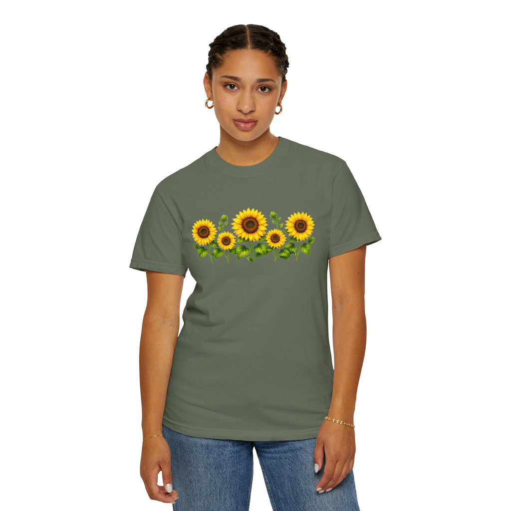 Sunflower Shirt for Women, Sunflower T-Shirt, Floral Graphic Tee, Botanical Shirt, Wildflower Tee, Comfort Colors 1717