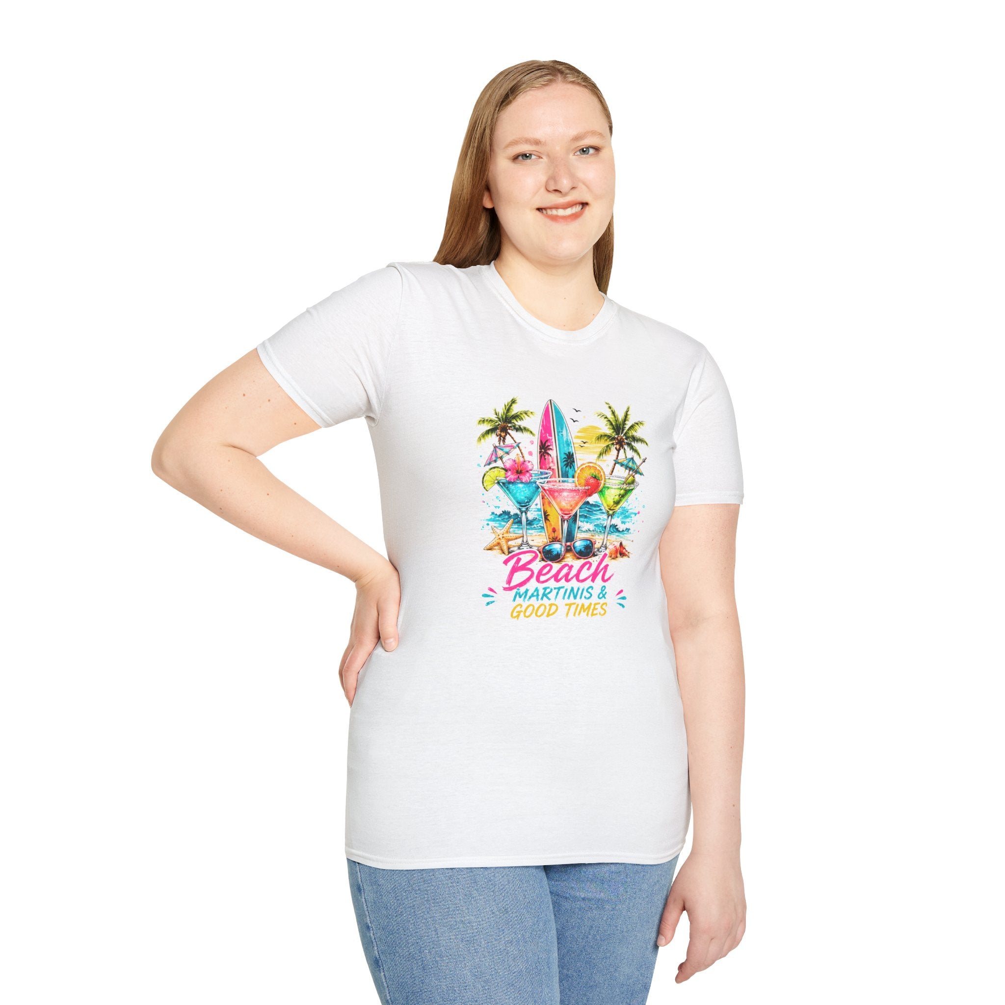 Beach Cocktails T-Shirt, Tropical Summer Shirt, Beach Martini Tee, Coastal Vacation Shirt, Summer Graphic Tee