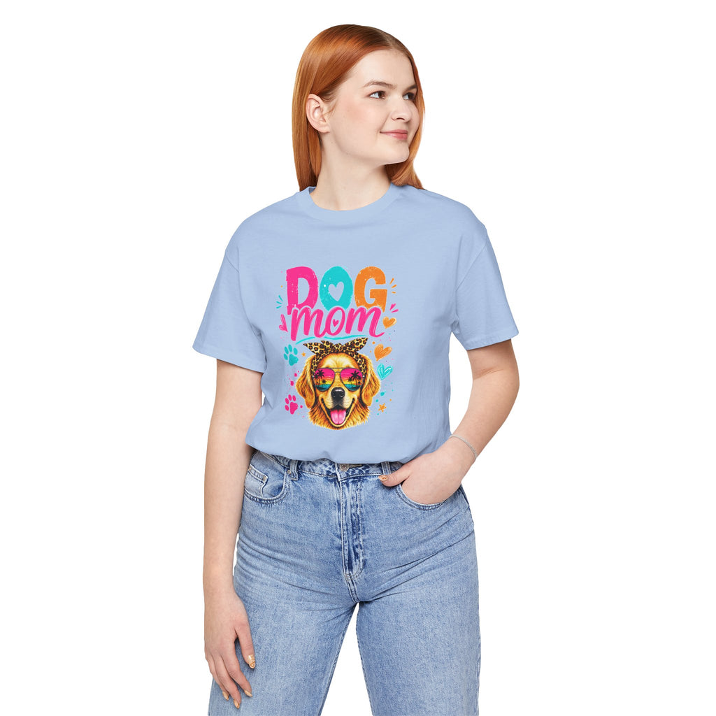 Dog Mom T-Shirt | Golden Retriever Shirt | Funny Dog Mom Gift | Colorful Retro Dog Lover Tee | Unisex Graphic T-Shirt