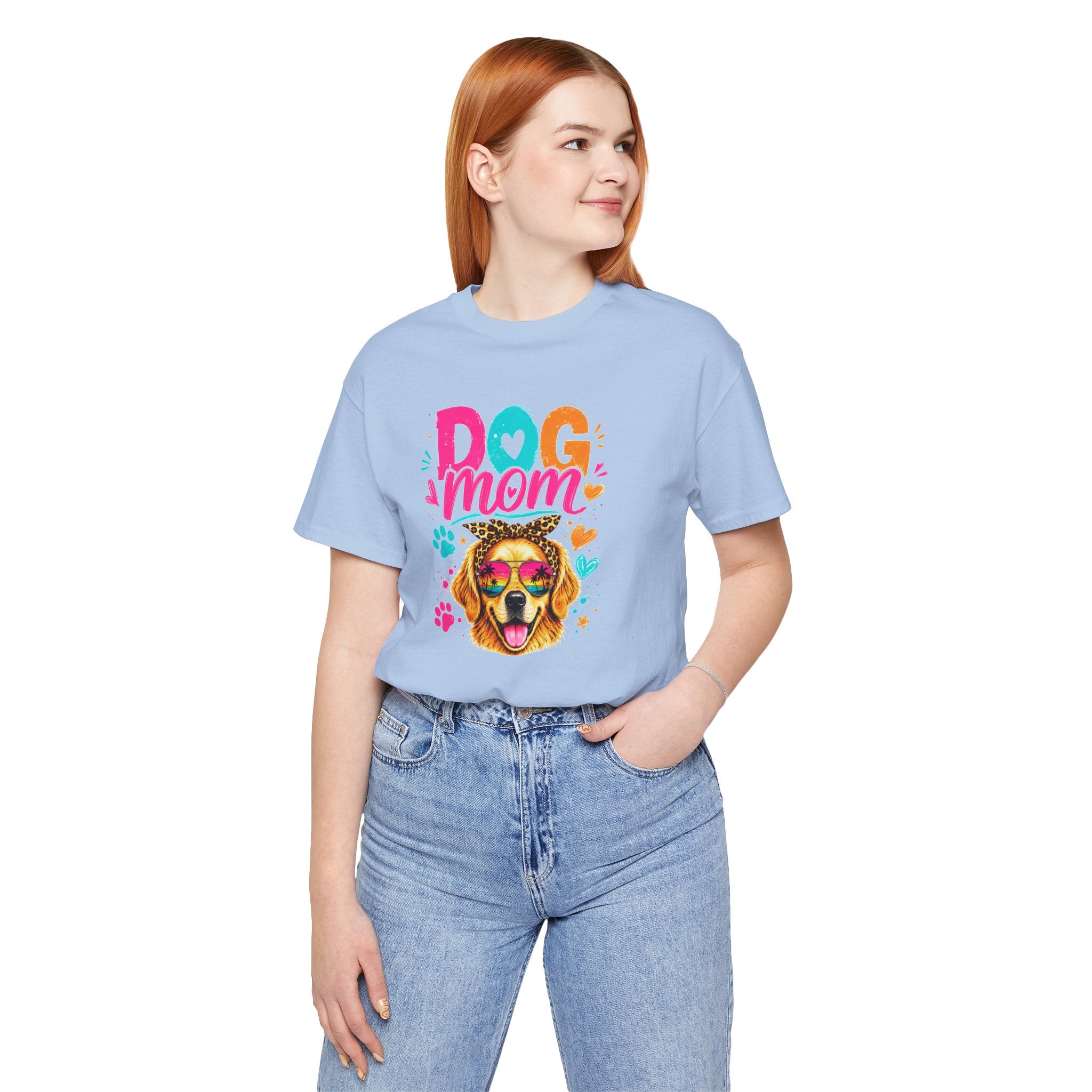 Dog Mom T-Shirt | Golden Retriever Shirt | Funny Dog Mom Gift | Colorful Retro Dog Lover Tee | Unisex Graphic T-Shirt