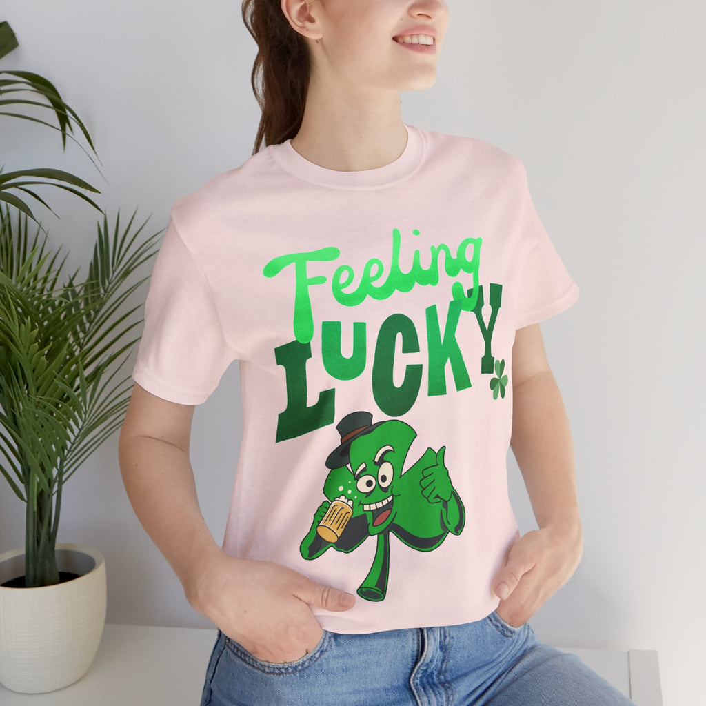Feeling Lucky St. Patrick's Day T-Shirt — Shamrock Leprechaun Graphic Tee