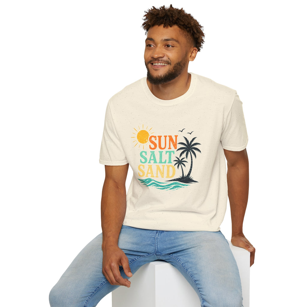 Sun Salt Sand Beach T-Shirt — Palm Tree Summer Vacation Tee
