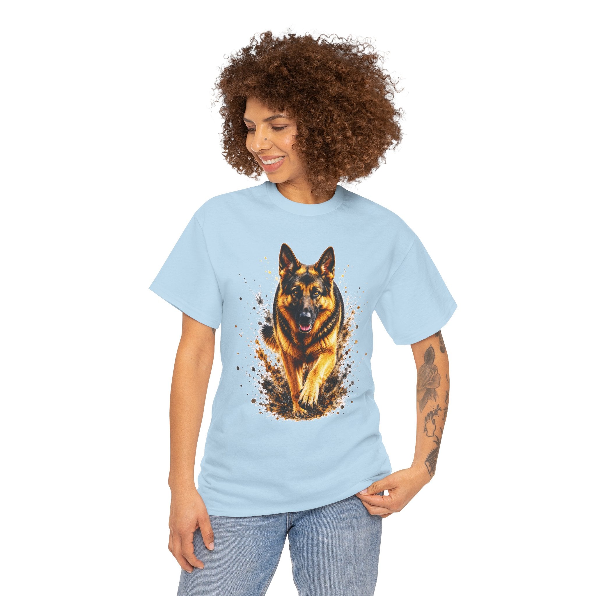 German Shepherd Running T-Shirt, German Shepherd Graphic Tee, Dog Lover Shirt, Unisex German Shepherd Tee, Gift for Dog Owner, K9 Animal Shirt