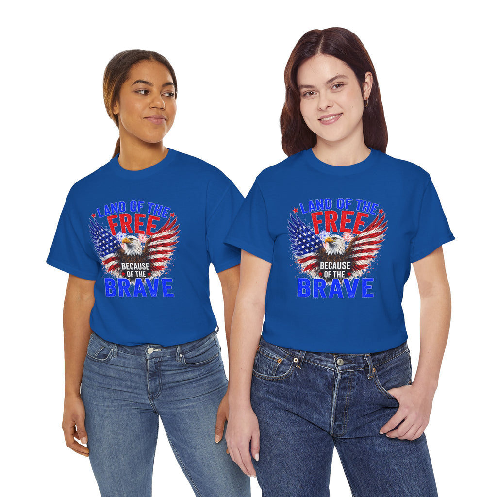 Land of the Free Because of the Brave Shirt, Patriotic Eagle T-Shirt, American Flag Tee, 4th of July Shirt, Veteran Gift, USA Pride Tee