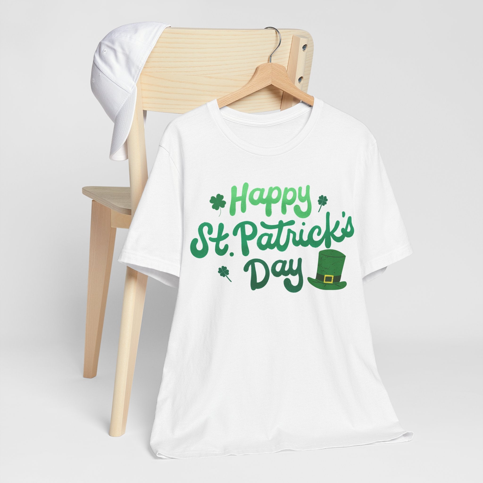 Happy St. Patrick's Day T-Shirt – Green Shamrock & Leprechaun Hat Tee