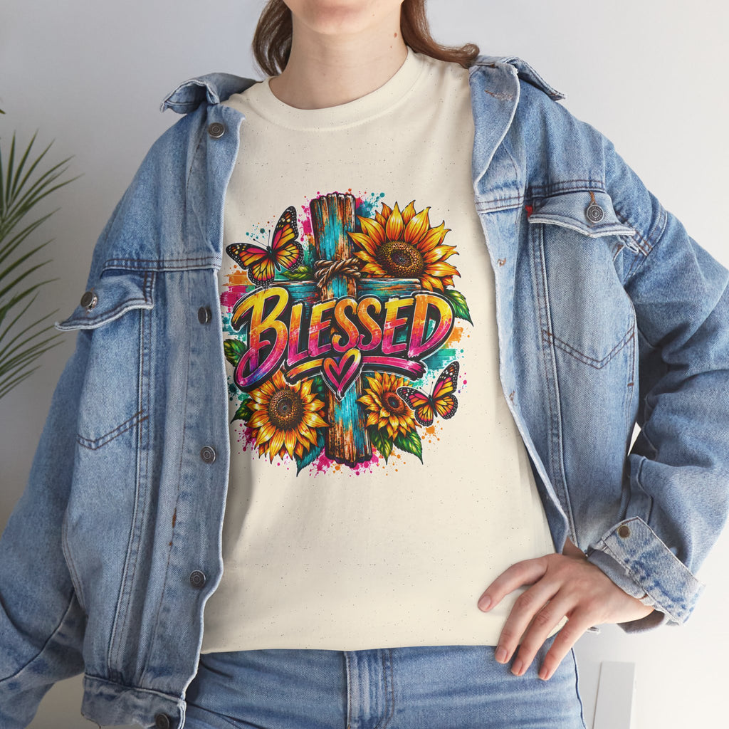Blessed Christian T-Shirt, Faith Hope Love Tee, Jesus Cross Shirt, Religious Graphic Tee, Christian Gift, Unisex Shirt