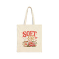 Tote Bag — "Soft Life" Floral Coffee Canvas Tote
