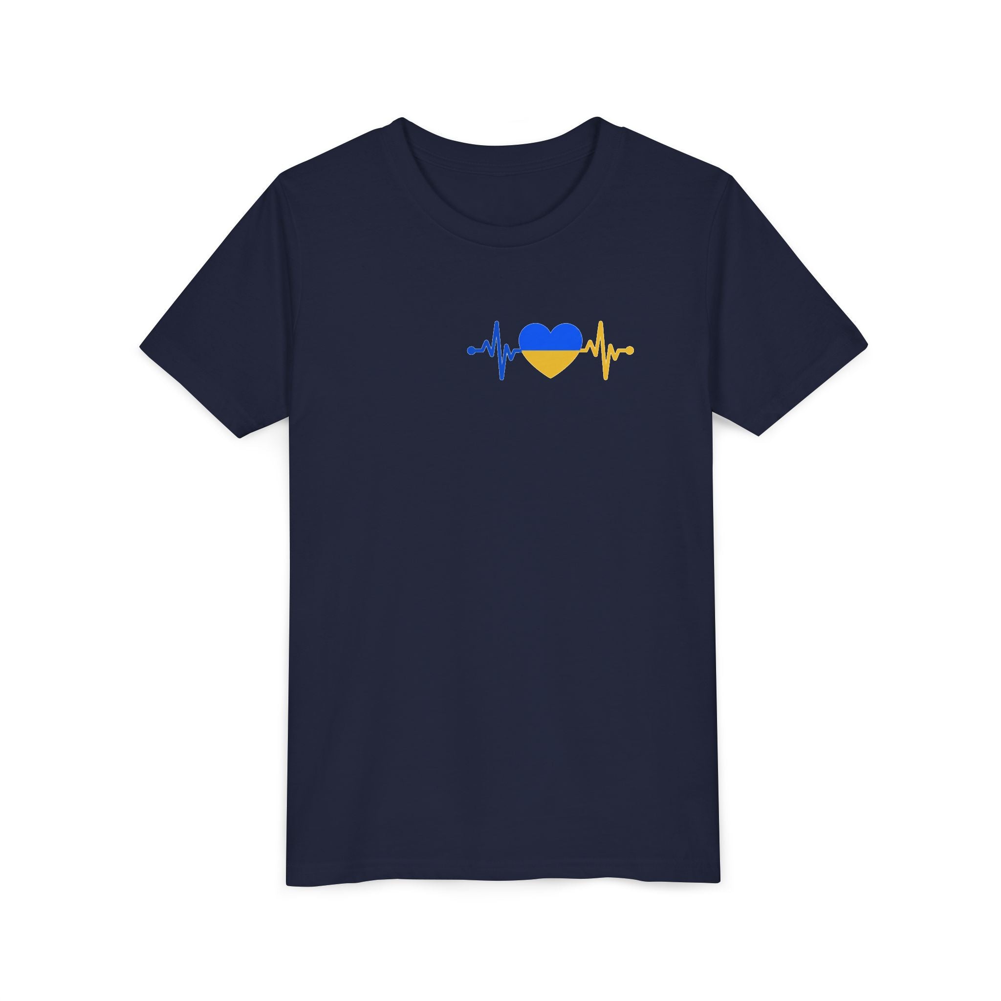 Youth Tee — Love Ukraine Heartbeat Kids Shirt