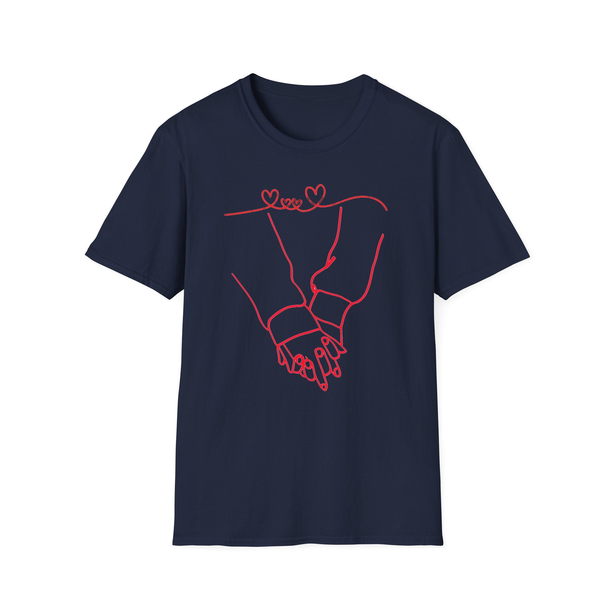 Couple Holding Hands Shirt, Matching Couple Gift, Minimalist Love Line Art T Shirt, Romantic Anniversary Gift for Him Her, Valentines Day Shirt