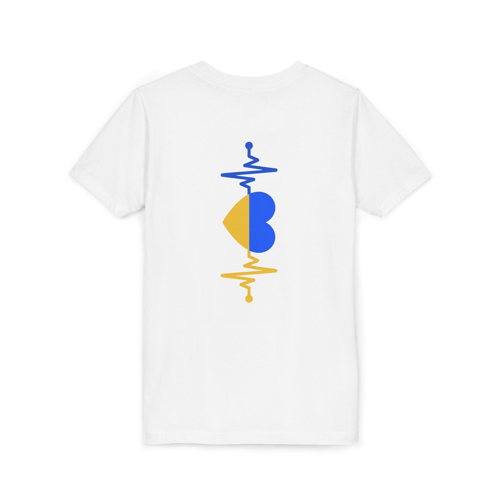 Love Ukraine Youth Tee — Blue & Yellow Heart Kids Shirt (Support Ukraine)
