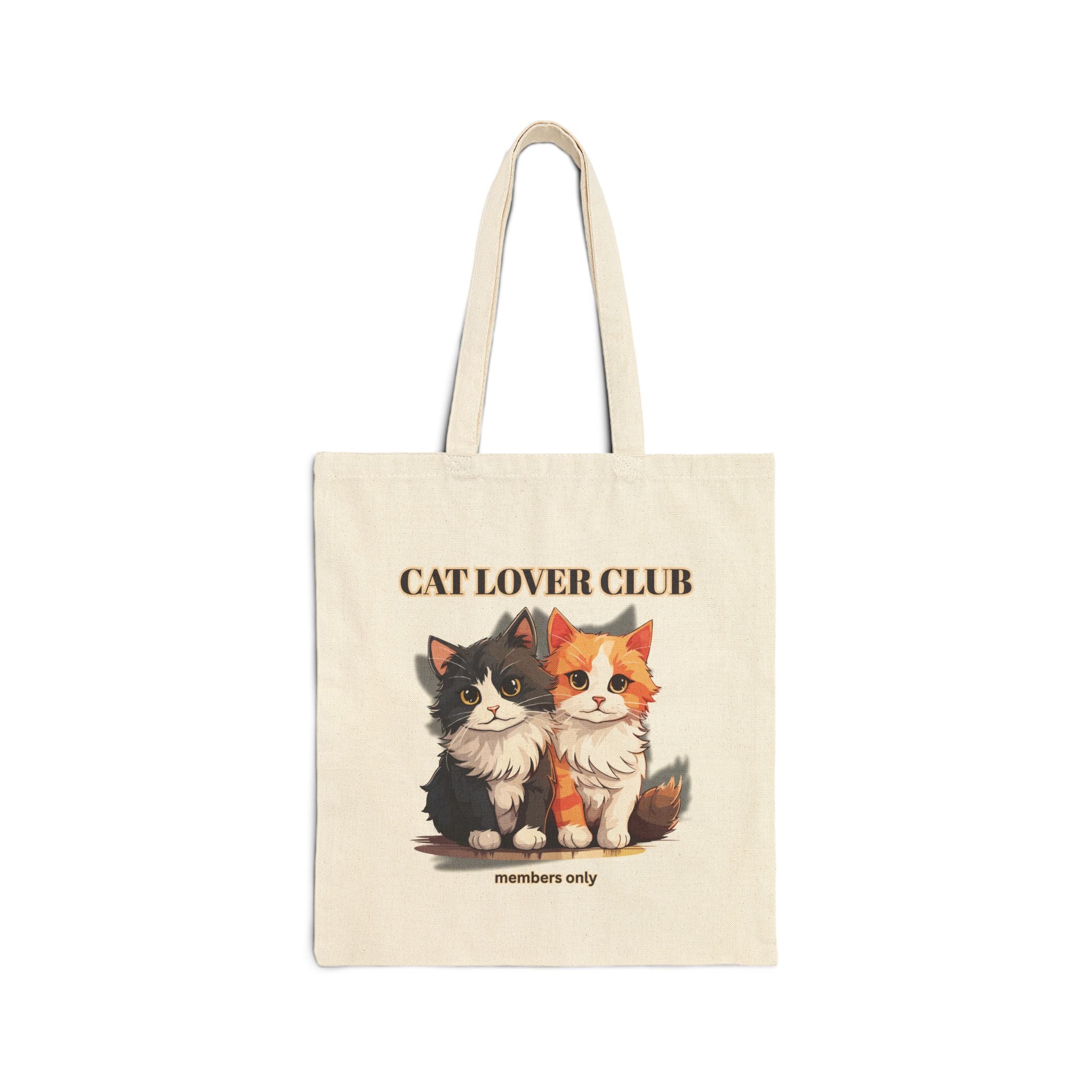 Cat Lover Club Canvas Tote Bag – Cute Kittens 'Members Only' Eco Shopper