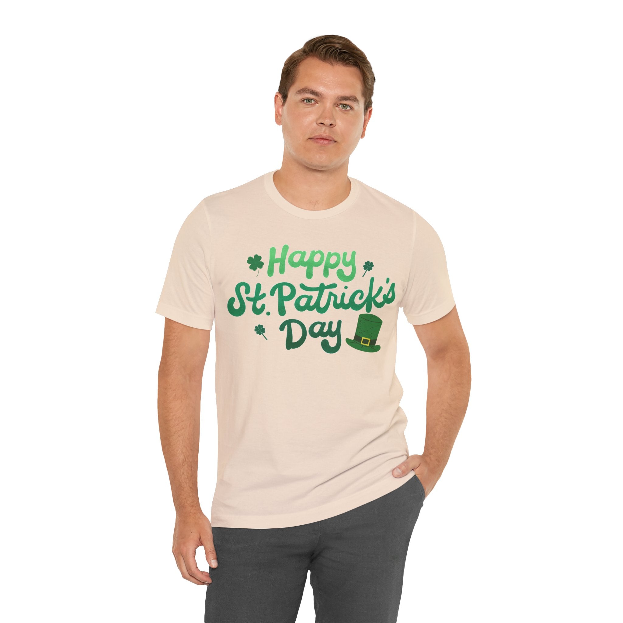 Happy St. Patrick's Day T-Shirt – Green Shamrock & Leprechaun Hat Tee