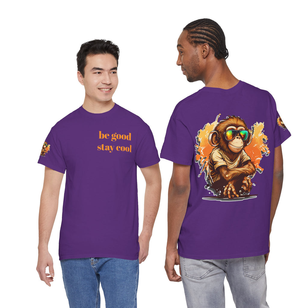 Cool Monkey T-Shirt Front Back Print | Funny Chimp Sunglasses Tee | Streetwear Graphic Shirt | Unisex Trendy Gift